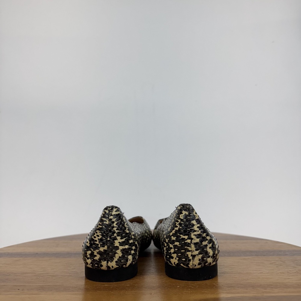 New Womens Coach Vierra Skimmer Leather Snakeskin Print Pointed Toe Flats Size 5 - Picture 4 of 7